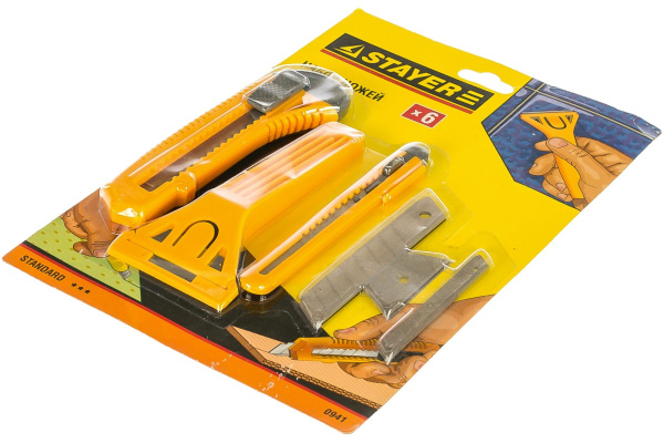 Набор ножей и скребков STAYER МАСТЕР для ремонта, 6 предм 0941