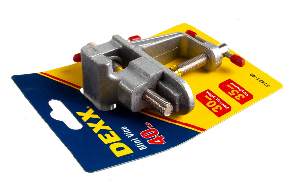 Настольные мини тиски с винтовым зажимом DEXX 40 мм 32471-40