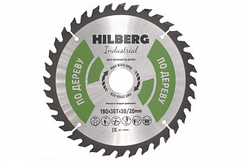 Диск пильный Industrial Дерево (190x30/20 мм; 36Т) Hilberg HW191