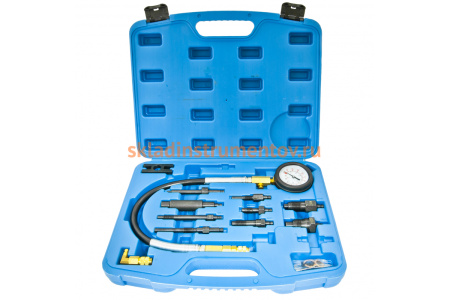 Компрессометр для дизельных легковых автомобилей в кейсе ЭВРИКА 15 предметов ER-86304