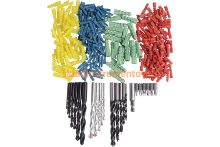 Набор сверл и дюбелей 300 шт. Archimedes 90015