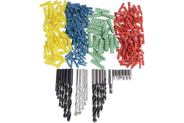 Набор сверл и дюбелей 300 шт. Archimedes 90015