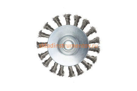 Щетка коническая со жгутовой стальной проволокой Мастер 062 (115 мм; М14) Профоснастка 20106002
