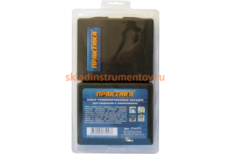 Набор комбинированных насадок (2.5, 3, 3.2, 3.5 мм; зенкер) ПРАКТИКА 774-573
