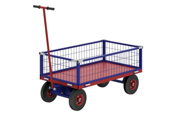 Тележка RUSKLAD ТПОБ 2 С (600x900x300) платформенная, с поворотной осью, с литыми колёсами d250мм Тележка RUSKLAD ТПОБ 2 С (600x900x300) платформенная, с поворотной осью, с литыми колёсами d250мм