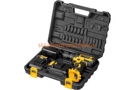 Ударная дрель-шуруповерт STEHER 20В, 2 АКБ 2Ач CDS-200-2