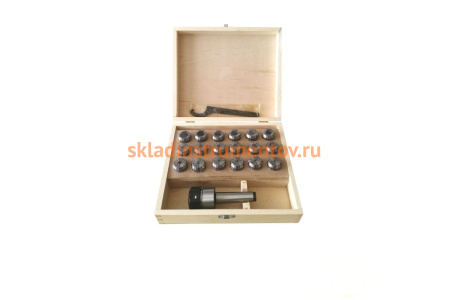 Патрон цанговый КМ3-ER32, хвостовик конус Морзе, DIN228-A, с набором цанг 18шт. 3-20мм GRIFF 020636