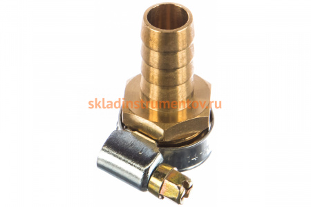 Штуцер пневматический наружная резьба 1/2- елочка 12 мм, 2 шт. + хомуты ROCKFORCE RF-MH08/08