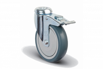 Колесо аппаратное поворотное с подшипником под болт M12 с тормозом 200 мм MFK-TORG ER04 MBT 200 F