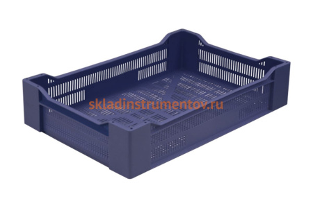 Ягодный ящик п/э 600х400х135 синий Тара.ру 00361 Ягодный ящик п/э 600х400х135 синий Тара.ру 00361
