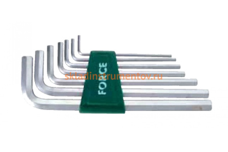 Набор дюймовых Г-образных длинных шестигранников 7 предметов FORCE 5072XLS