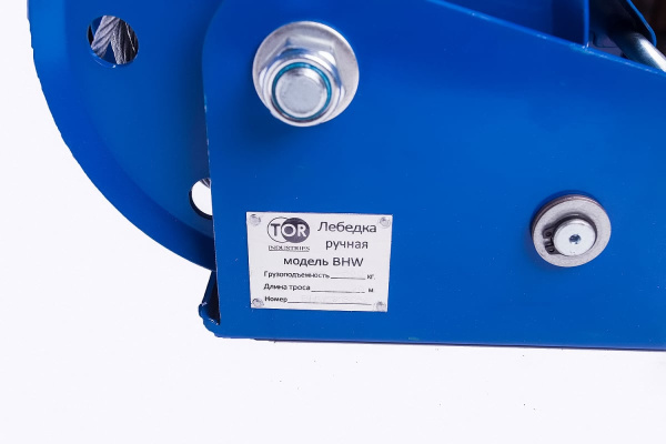 Ручная барабанная лебедка TOR ЛБ-1200 (BHW) г/п 0,5 т, длина троса 10 м 113054