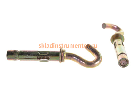 Анкерный болт с крюком Зубр 8 x 40 мм, 60 шт, желтопассивированный, Профессионал 302372-08-040