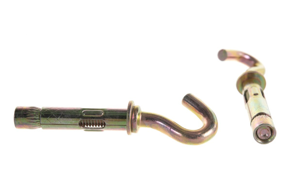 Анкерный болт с крюком Зубр 8 x 40 мм, 60 шт, желтопассивированный, Профессионал 302372-08-040