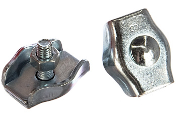 Зажим троса одинарный 2 шт. (6 мм; ТФ6) Зубр 4-304436-06 Зажим троса одинарный 2 шт. (6 мм; ТФ6) Зубр 4-304436-06