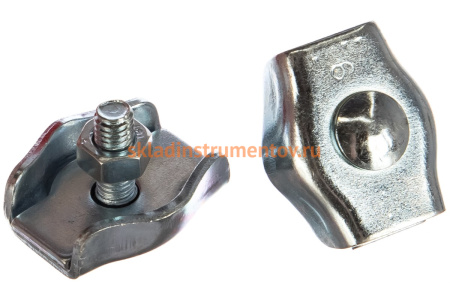 Зажим троса одинарный 2 шт. (6 мм; ТФ6) Зубр 4-304436-06 Зажим троса одинарный 2 шт. (6 мм; ТФ6) Зубр 4-304436-06