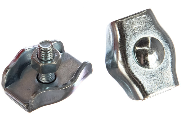 Зажим троса одинарный 2 шт. (6 мм; ТФ6) Зубр 4-304436-06 Зажим троса одинарный 2 шт. (6 мм; ТФ6) Зубр 4-304436-06