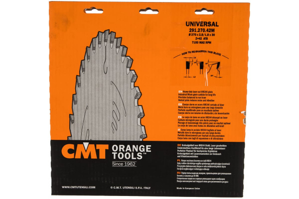 Диск пильный по дереву (270х30х1,8/2,8 мм; Z42) CMT 291.270.42M