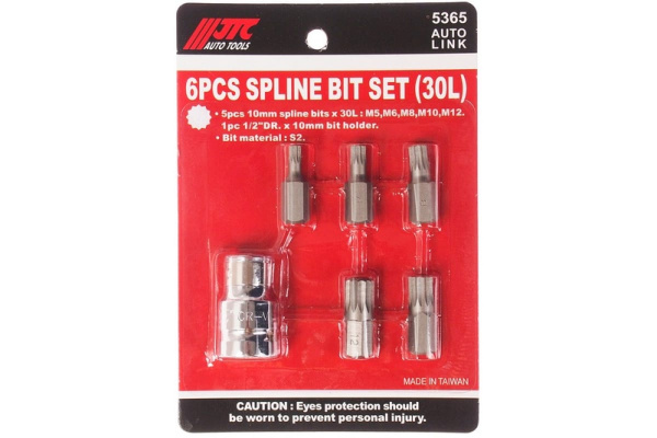 Набор вставок 1/2 DR сплайн с держателем М5-12 JTC 5365