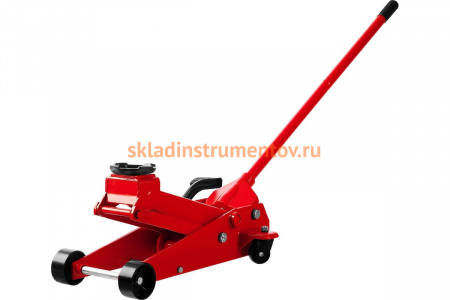 Гидравлический подкатной домкрат STAYER "RED FORCE", с педалью, 3,5т, 145-500мм 43155-3.5