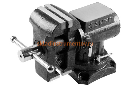 Многофункциональные слесарные тиски ЗУБР Эксперт-3D  с поворотом в двух плоскостях, 125 мм 32712-125