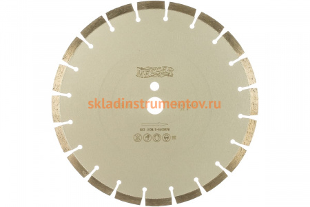 Диск алмазный сегментный FB/M по железобетону 300D-3.2T-12W-20S-25.4 MESSER 01-15-300
