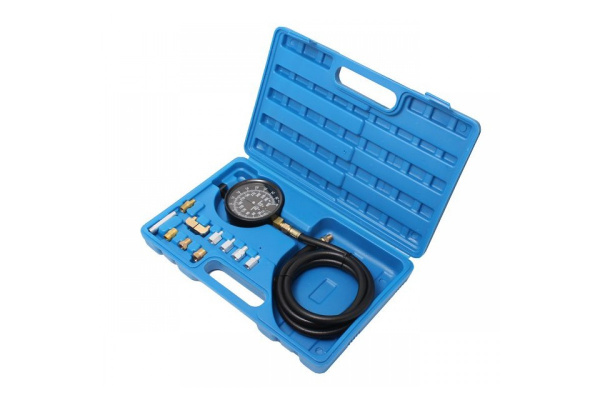 Тестер давления масла в наборе с резьбовыми адаптерами ROCKFORCE 12 предметов RF-912G02