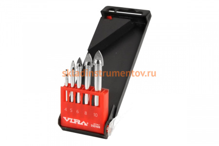 Набор сверл по стеклу и керамической плитке (5 шт; 4-10 мм) Vira 550108