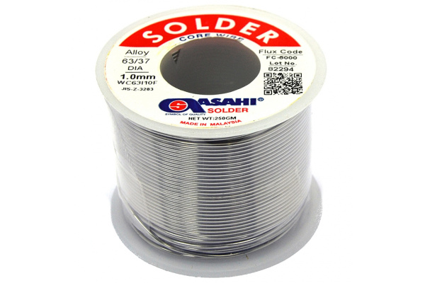 Припой (1 мм, 0.25 кг, Sn63/Pb37, FC5000 флюс RMA) ASAHI 00-00000308
