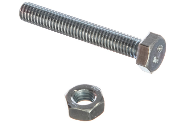 Болт с шестигранной головкой в комплекте с гайкой, шайбой, шайбой пружинной, ЗУБР, МАСТЕР, 303436-06-040