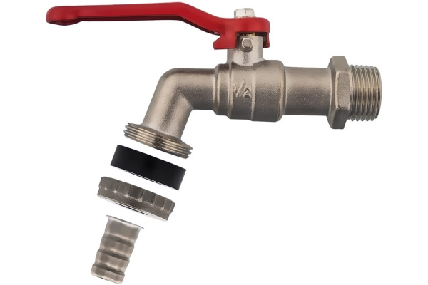 Водоразборный шаровой кран 1/2 латунь, никель QUATTRO ELEMENTI 246-425