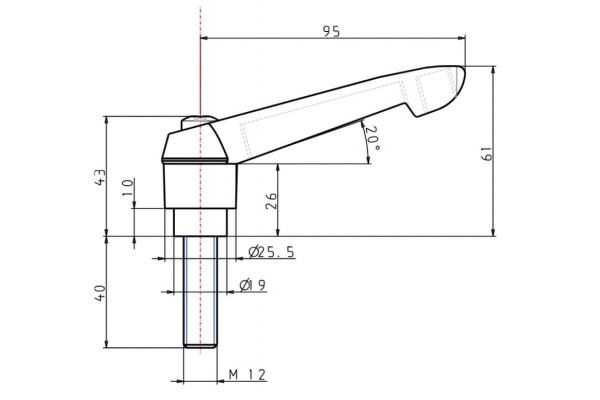 Зажимной рычаг KIPP K0269.4121X40