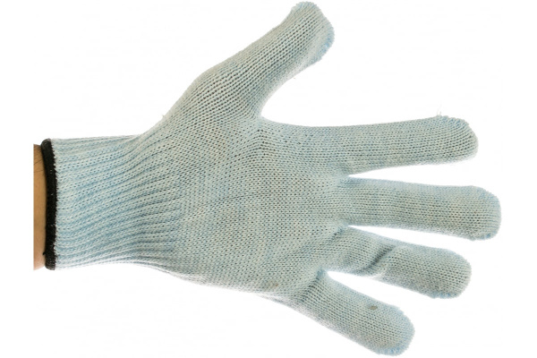 Трикотажные перчатки СИБРТЕХ, акрил, голубые, оверлок 68656