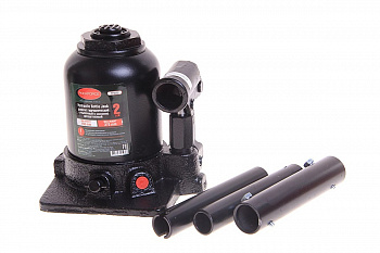 Гидравлический бутылочный домкрат с двумя штоками и клапаном ROCKFORCE 2т выс. подъема 150-370мм RO RF-TF0202