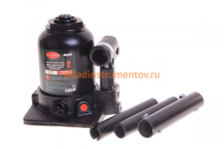 Гидравлический бутылочный домкрат с двумя штоками и клапаном ROCKFORCE 2т выс. подъема 150-370мм RO RF-TF0202