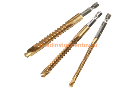 Набор сверл фрезеровальных 3 предмета (6 мм; 8 мм; 10 мм) по дереву и металлу Зубр 29966-H3