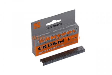 Скобы 6 ммх0,75 мм ТИП 53 1000 шт SANTOOL 032330-006
