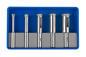 Набор алмазных трубчатых сверл по керамике (4-12 мм) 5 шт. Зубр 29850-H5