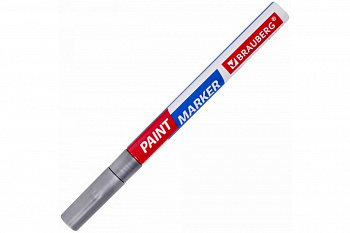 Лаковый маркер-краска BRAUBERG EXTRA paint marker 2 мм, серебряный, улучшенная нитро-основа, 151971