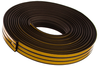 Резиновый самоклеящийся уплотнитель Зубр профиль "P", коричневый, 16м 40932-016