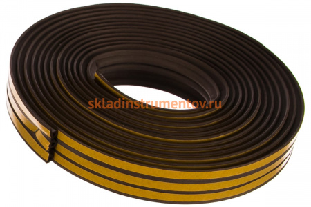 Резиновый самоклеящийся уплотнитель Зубр профиль "P", коричневый, 16м 40932-016