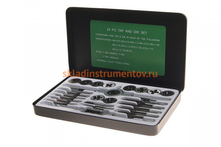 Метрический набор метчиков и плашек ROCKFORCE 24 предметов RF-M024-1