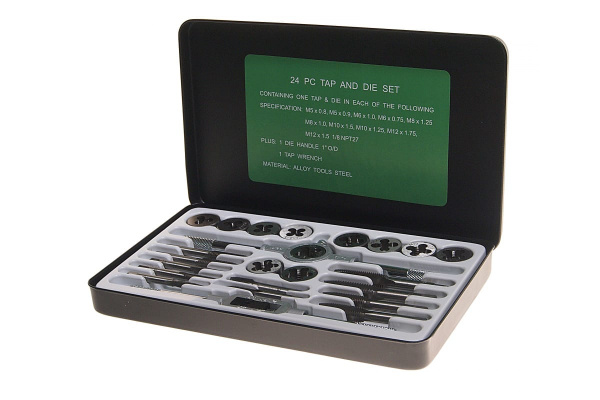 Метрический набор метчиков и плашек ROCKFORCE 24 предметов RF-M024-1