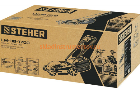 Сетевая газонокосилка STEHER 1700 Вт LM-38-1700