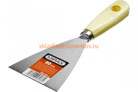 Шпатель стальной c деревянной ручкой, 80 мм MIRAX 1000-080_z01