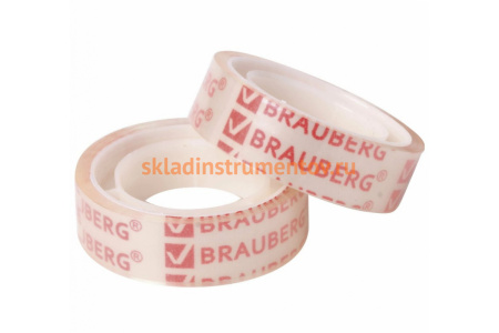 Канцелярская клейкая лента BRAUBERG 12 мм х 10 м, 12 шт., прозрачная 223122