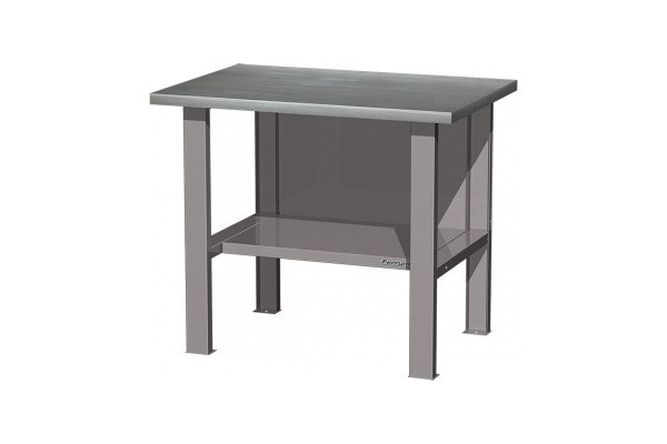 Верстак FERRUM беcтумбовый, столешница оцинкованная, серый металлик 01.001L-9007