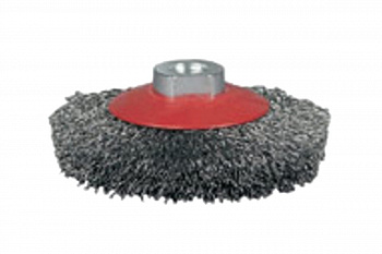 Щётка вогнутая, гофрированная латунная проволока №022 (100 мм; М14) для УШМ Атака 21779