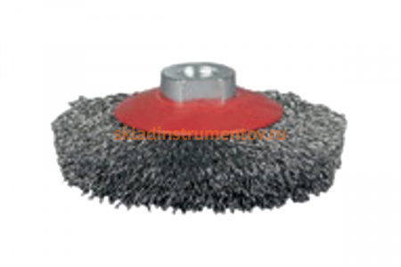 Щётка вогнутая, гофрированная латунная проволока №022 (100 мм; М14) для УШМ Атака 21779