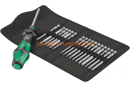 Набор ручка-держатель с  битами WERA Kraftform Kompakt Turbo 1 19 пр. WE-057482